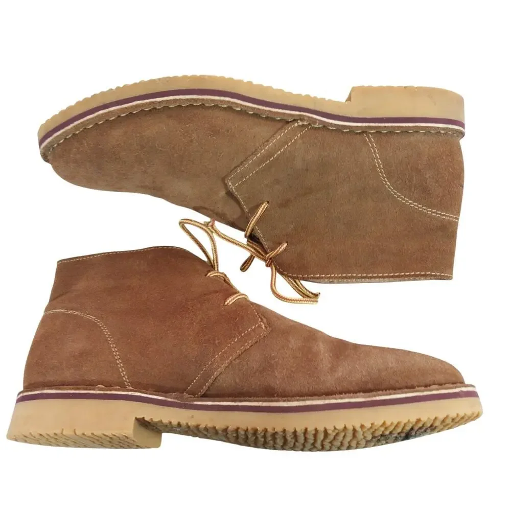 PROPET! FAWN BROWN GENUINE SUEDE LEATHER STITCHED SOLE ANKLE BOOTS! SZ 9.5W